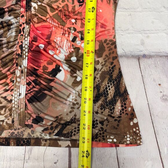 Vintage Cache Women Blouse Top Shirt Size Medium Y2K Ruched Animal Print C065 12 - Picture 4 of 16